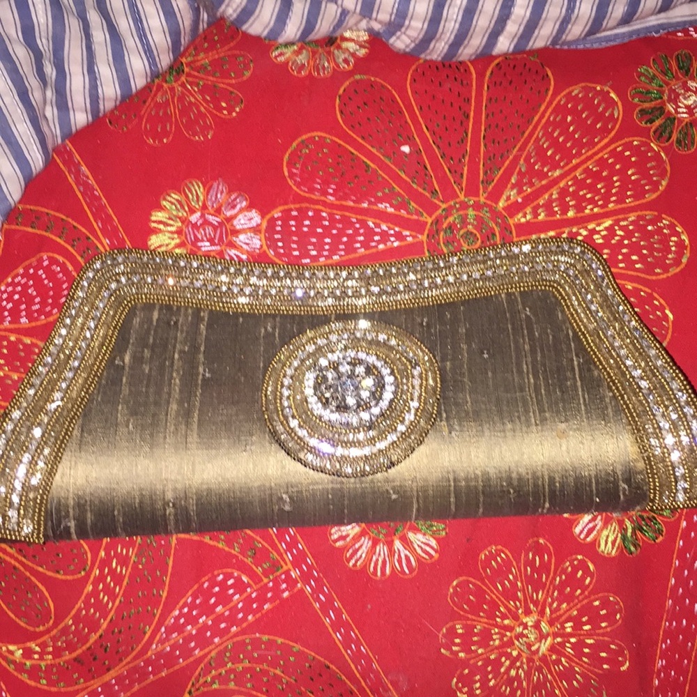 Gold Clutch With Stones